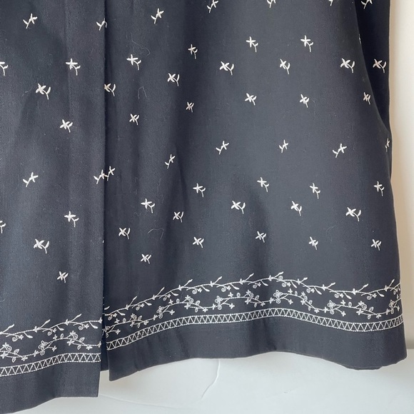 ColdWater Creek Women Petite Plus Size XL Black Floral Embroidered Maxi Skirt - Picture 9 of 11